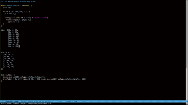 Video demo of scad-sketch editor interaction