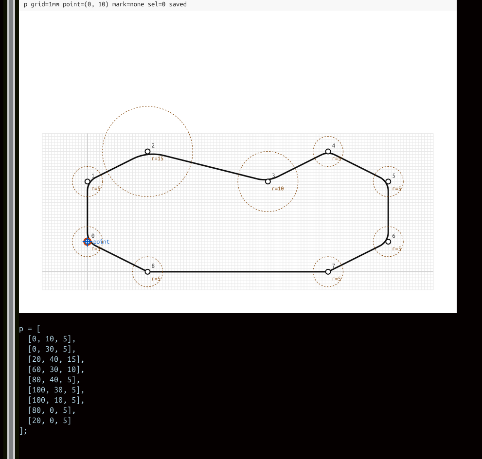 Image of the basic scad-sketch editor interface